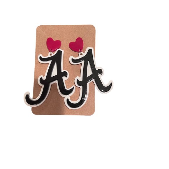 NEW Alabama Crimson‎ Tide NCAA Resin Stud Drop Earrings - Picture 2 of 2